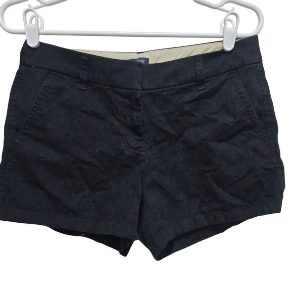 J.Crew Factory Black Chino Shorts Women’s Size 2 Classic Cotton - Picture 1 of 7